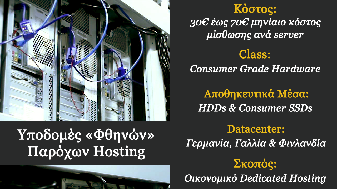 Υποδομές φθηνών εταιριών hosting